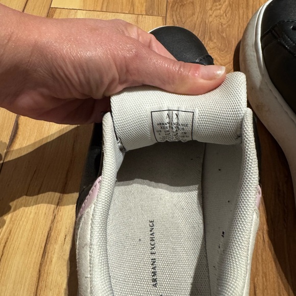 Armani Exchange Women's Black and White Sneakers - Picture 3 of 3